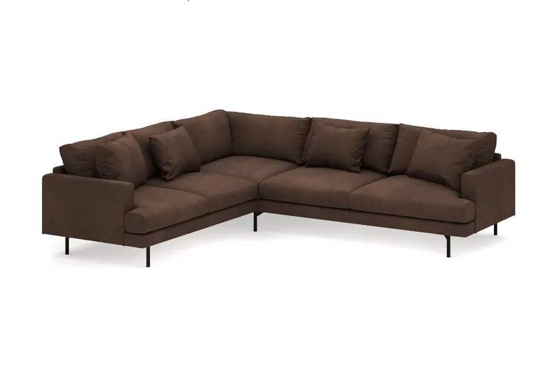 Menard 6-seters Venstrevendt L-formet Hjørnesofa i Manchester - Brun - Møbler - Sofaer - Hjørnesofaer
