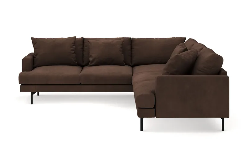 Menard 6-seters Venstrevendt L-formet Hjørnesofa i Manchester - Brun - Møbler - Sofaer - Hjørnesofaer