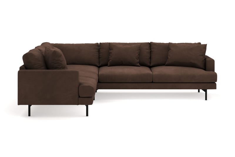 Menard 6-seters Venstrevendt L-formet Hjørnesofa i Manchester - Brun - Møbler - Sofaer - Hjørnesofaer
