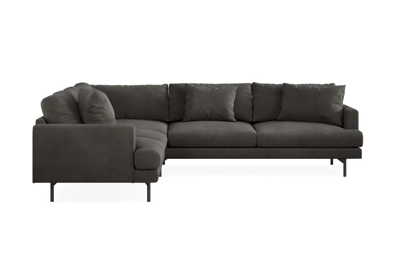 Menard 6-seters Venstrevendt L-formet Hjørnesofa i Manchester - Mørk grå - Møbler - Sofaer - Hjørnesofaer