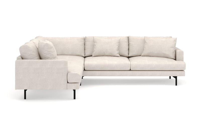 Menard 6-seters Venstrevendt L-formet Hjørnesofa i Stoff - Beige - Møbler - Sofaer - Hjørnesofaer
