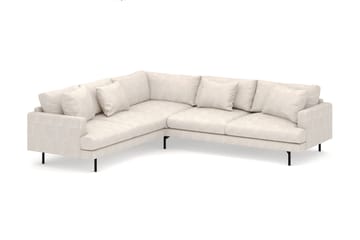 Menard 6-seters Venstrevendt L-formet Hjørnesofa i Stoff - Beige - Møbler - Sofaer - Hjørnesofaer