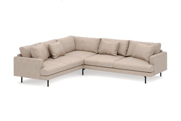 Menard 6-seters Venstrevendt L-formet Hjørnesofa i Stoff - Beige - Møbler - Sofaer - Hjørnesofaer