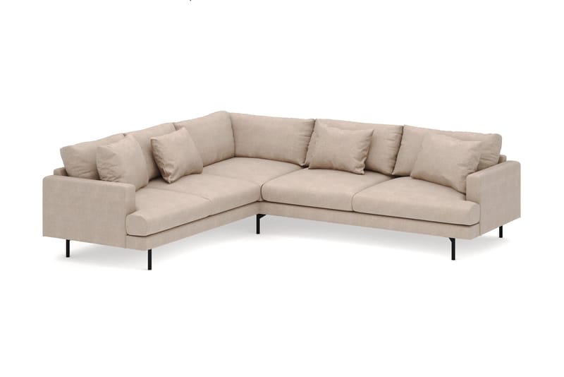 Menard 6-seters Venstrevendt L-formet Hjørnesofa i Stoff - Beige - Møbler - Sofaer - Hjørnesofaer