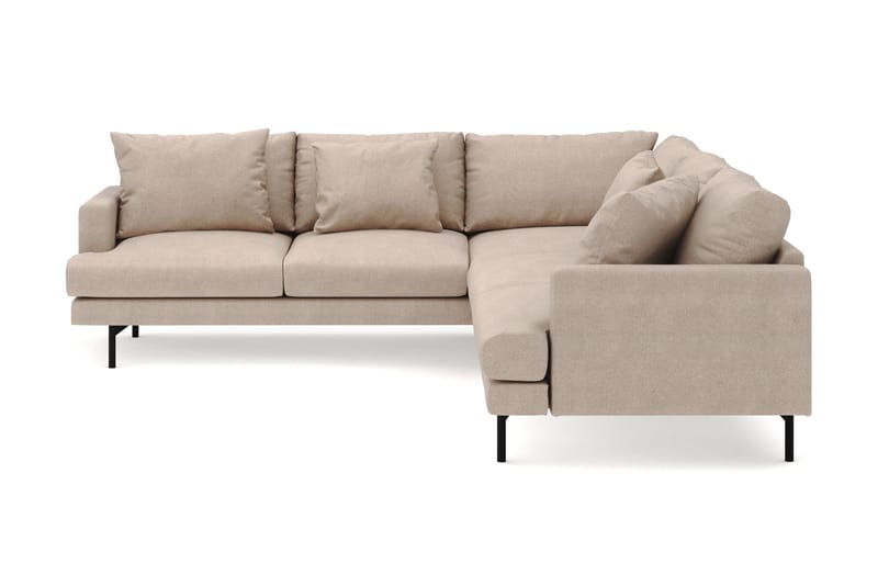 Menard 6-seters Venstrevendt L-formet Hjørnesofa i Stoff - Beige - Møbler - Sofaer - Hjørnesofaer