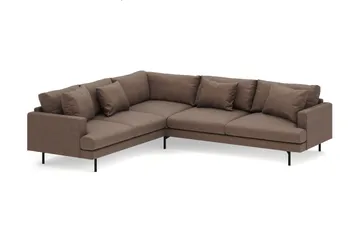 Menard 6-seters Venstrevendt L-formet Hjørnesofa i Stoff - Brun - Møbler - Sofaer - Hjørnesofaer