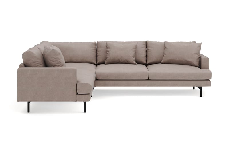 Menard 6-seters Venstrevendt L-formet Hjørnesofa i Stoff - Brun - Møbler - Sofaer - Hjørnesofaer