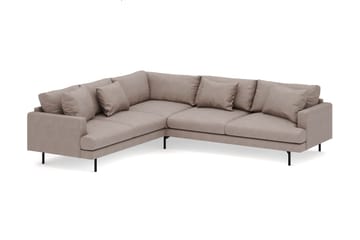 Menard 6-seters Venstrevendt L-formet Hjørnesofa i Stoff - Brun - Møbler - Sofaer - Hjørnesofaer