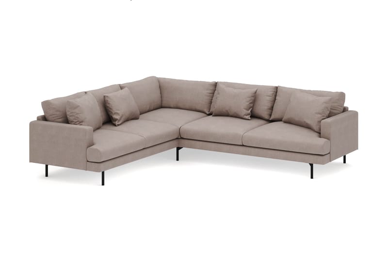 Menard 6-seters Venstrevendt L-formet Hjørnesofa i Stoff - Brun - Møbler - Sofaer - Hjørnesofaer
