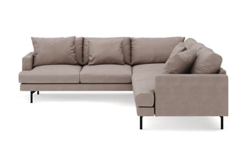Menard 6-seters Venstrevendt L-formet Hjørnesofa i Stoff - Brun - Møbler - Sofaer - Hjørnesofaer