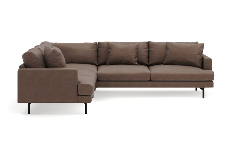 Menard 6-seters Venstrevendt L-formet Hjørnesofa i Stoff - Brun - Møbler - Sofaer - Hjørnesofaer