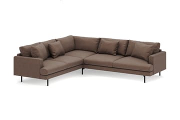 Menard 6-seters Venstrevendt L-formet Hjørnesofa i Stoff - Brun - Møbler - Sofaer - Hjørnesofaer