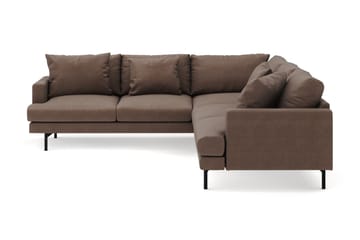 Menard 6-seters Venstrevendt L-formet Hjørnesofa i Stoff - Brun - Møbler - Sofaer - Hjørnesofaer