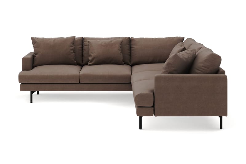 Menard 6-seters Venstrevendt L-formet Hjørnesofa i Stoff - Brun - Møbler - Sofaer - Hjørnesofaer