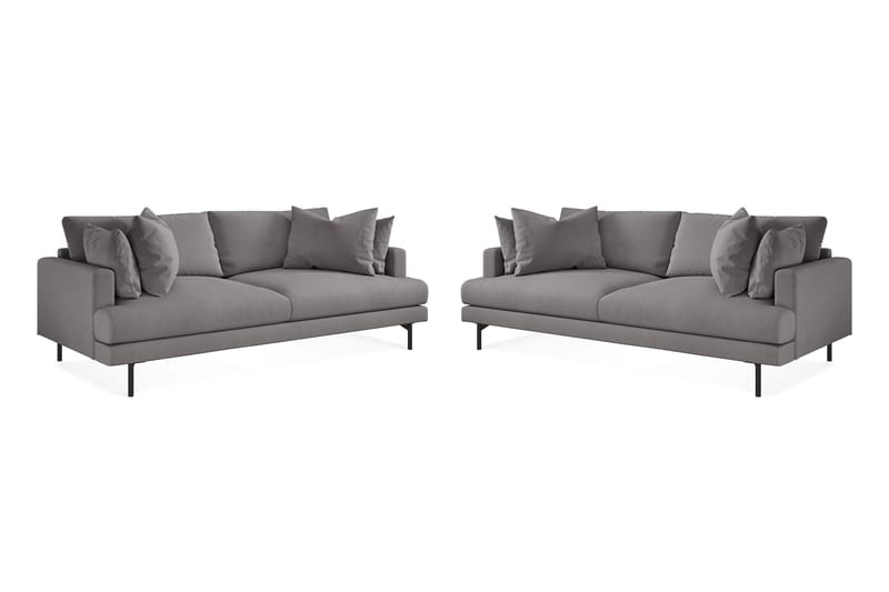Menard Sofagruppe 3-seters + 3-seters Stoffsofa - Mørk grå - Møbler - Sofaer - Sofagrupper