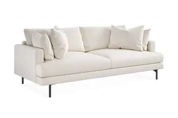 Menard Sofagruppe 4-seters + 4-seters Dyp Fløyelssofa 225 cm bred - Kremhvit - Møbler - Sofaer - Sofagrupper