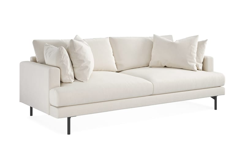 Menard Sofagruppe 4-seters + 4-seters Dyp Fløyelssofa 225 cm bred - Kremhvit - Møbler - Sofaer - Sofagrupper