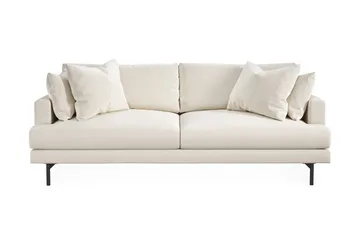 Menard Sofagruppe 4-seters + 4-seters Dyp Fløyelssofa 225 cm bred - Kremhvit - Møbler - Sofaer - Sofagrupper
