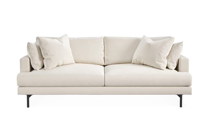 Menard Sofagruppe 4-seters + 4-seters Dyp Fløyelssofa 225 cm bred - Kremhvit - Møbler - Sofaer - Sofagrupper