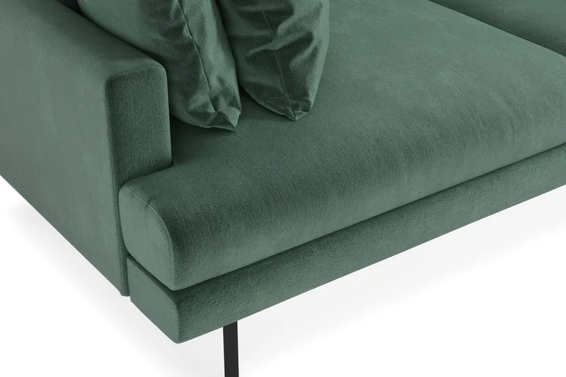 Menard Sofagruppe 4-seters + 4-seters Fløyelssofa - Mørkegrønn - Møbler - Sofaer - Sofagrupper