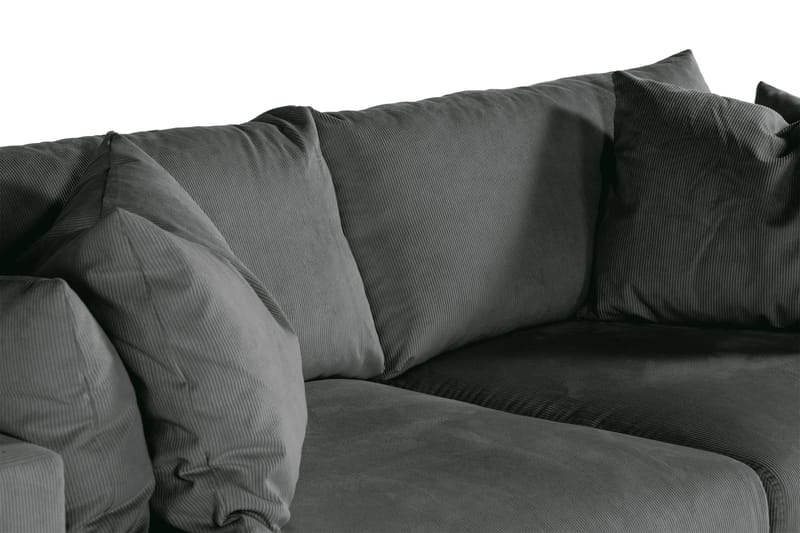 Menard Sofagruppe 4-seters + 4-seters Manchestersofa - Grå - Møbler - Sofaer - Sofagrupper