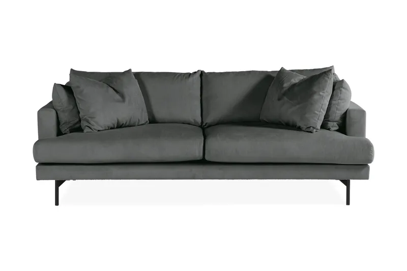 Menard Sofagruppe 4-seters + 4-seters Manchestersofa - Grå - Møbler - Sofaer - Sofagrupper