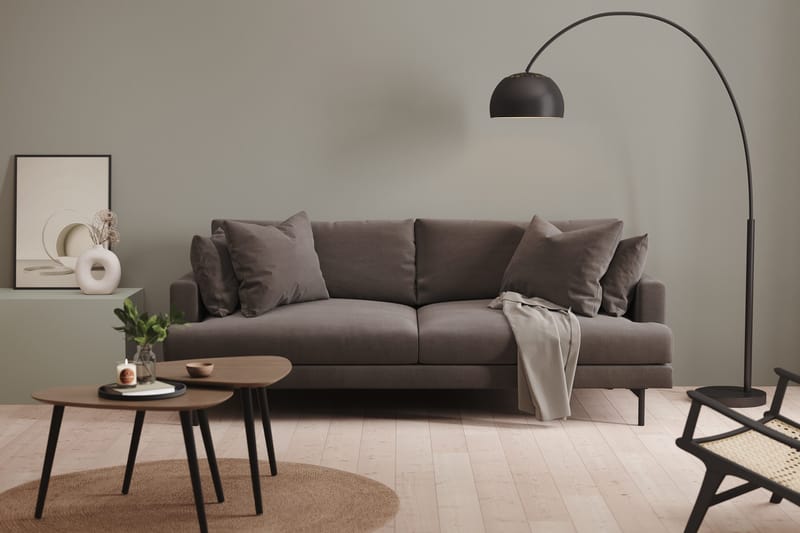 Menard Sofagruppe 4-seters + 4-seters Manchestersofa - Mørk grå - Møbler - Sofaer - Sofagrupper