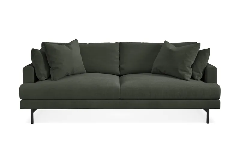 Menard Sofagruppe 4-seters + 4-seters Manchestersofa - Mørkegrønn - Møbler - Sofaer - Sofagrupper