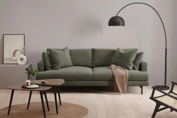 Menard Sofagruppe 4-seters + 4-seters Manchestersofa - Mørkegrønn - Møbler - Sofaer - Sofagrupper