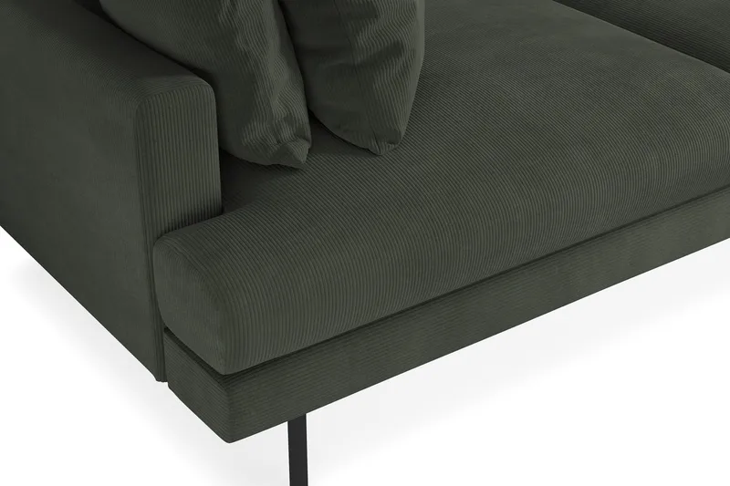 Menard Sofagruppe 4-seters + 4-seters Manchestersofa - Mørkegrønn - Møbler - Sofaer - Sofagrupper