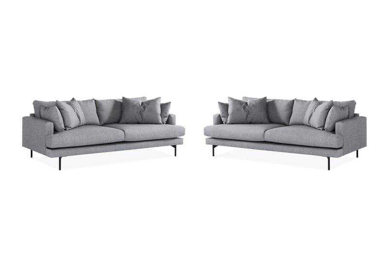 Menard Sofagruppe 4-seters + 4-seters Stoffsofa, Grå