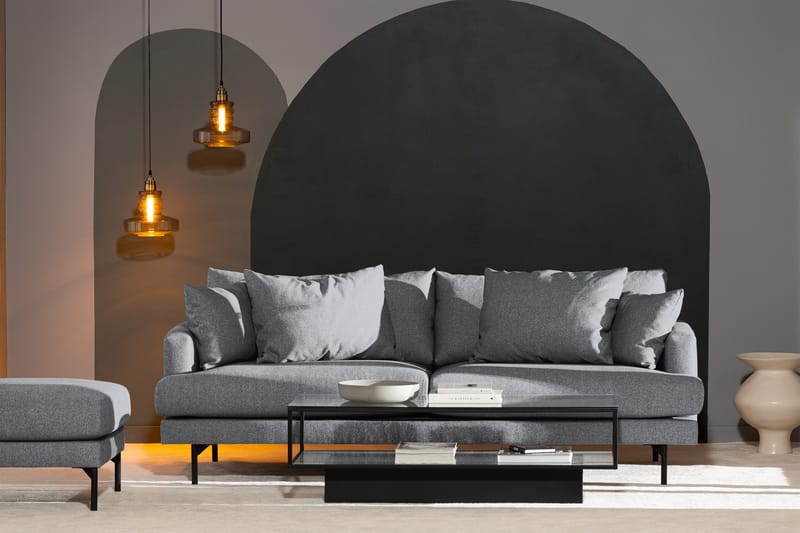 Menard Sofagruppe 4-seters + 4-seters Stoffsofa - Grå - Møbler - Sofaer - Sofagrupper