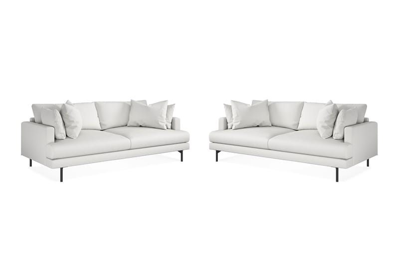 Menard Sofagruppe 4-seters + 4-seters Stoffsofa - Hvit - Møbler - Sofaer - Sofagrupper