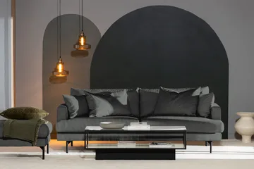 Menard Sofagruppe 4-seters + 4-seters Manchestersofa - Grå - Møbler - Sofaer - Sofagrupper
