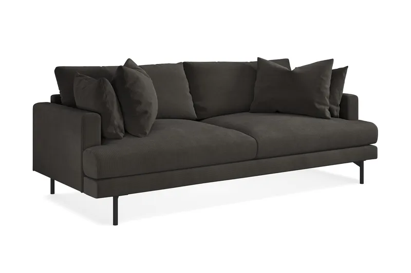 Menard Sofagruppe 4-seters + 4-seters Manchestersofa - Mørk grå - Møbler - Sofaer - Sofagrupper