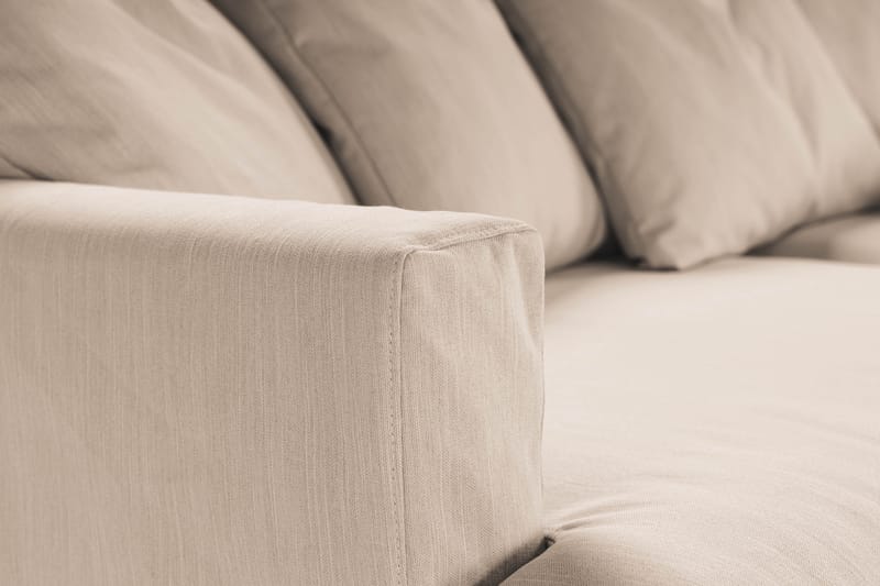 Menard Sofagruppe 4-seters Høyrevendt L-formet Sjeselongsofa + Lenestol i Stoff - Beige - Møbler - Sofaer - Sofagrupper