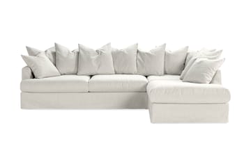 Menard Sofagruppe 4-seters Høyrevendt L-formet Sjeselongsofa + Lenestol i Stoff - Lys grå - Møbler - Sofaer - Sofaer med sjeselong