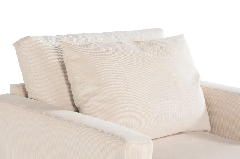 Menard Sofagruppe 4-seters Høyrevendt L-formet Sjeselongsofa + Stor Lenestol i Manchester - Beige - Møbler - Sofaer - Sofagrupper