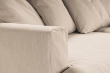 Menard Sofagruppe 4-seters Høyrevendt L-formet Sjeselongsofa + Lenestol i Stoff - Beige - Møbler - Sofaer - Sofagrupper