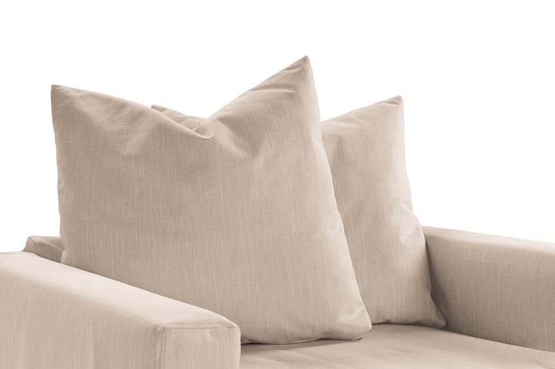 Menard Sofagruppe 4-seters Venstrevendt L-formet Sjeselongsofa + Lenestol i Stoff - Beige - Møbler - Sofaer - Sofagrupper