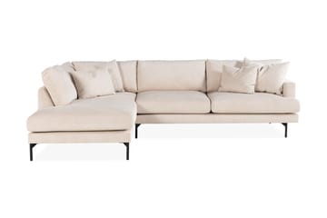Menard Sofagruppe 4-seters Venstrevendt L-formet Sjeselongsofa + Stor Lenestol i Manchester - Beige - Møbler - Sofaer - Sofagrupper