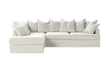 Menard Sofagruppe 4-seters Venstrevendt L-formet Sjeselongsofa + Lenestol i Stoff - Lys grå - Møbler - Sofaer - Sofagrupper