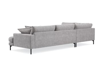 Menard Premium 5-seters venstrevendt L-formet dyp sjeselongsofa i chenille - Grå - Møbler - Sofaer - Sofaer med sjeselong