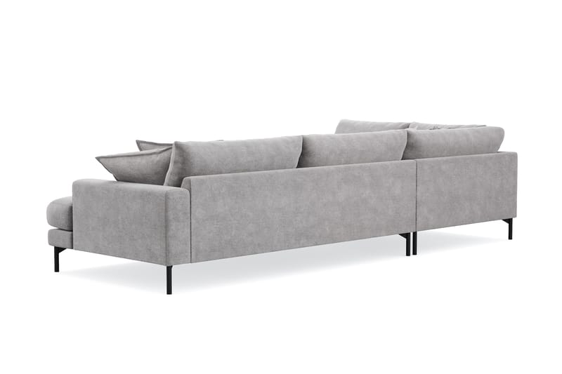 Menard Premium 5-seters venstrevendt L-formet dyp sjeselongsofa i chenille - Grå - Møbler - Sofaer - Sofaer med sjeselong