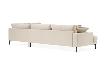 Menard Premium 5-seters høyrevendt L-formet dyp sjeselongsofa i chenille - Lysbeige - Møbler - Sofaer - Sofaer med sjeselong
