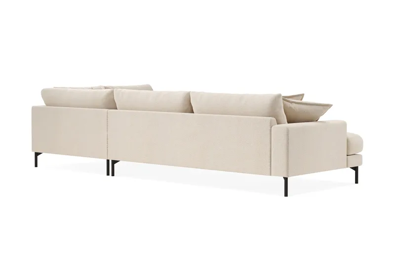 Menard Premium 5-seters høyrevendt L-formet dyp sjeselongsofa i chenille - Lysbeige - Møbler - Sofaer - Sofaer med sjeselong