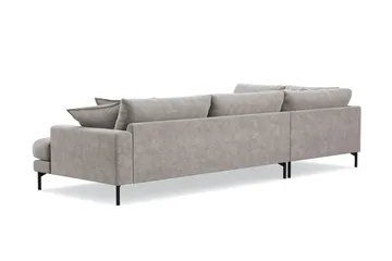 Menard Premium 5-seters venstrevendt L-formet dyp sjeselongsofa i chenille - Grå/Brun - Møbler - Sofaer - Sofaer med sjeselong