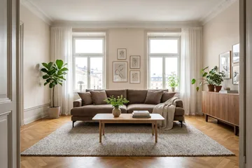 Menard Premium 4-seters dyp sofa i stoff - Brun - Møbler - Sofaer - 4 seter sofa