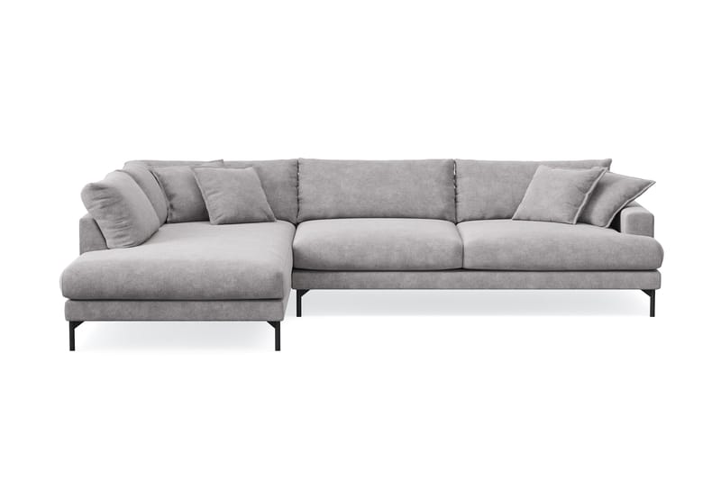 Menard Premium 5-seters venstrevendt L-formet dyp sjeselongsofa i chenille - Grå - Møbler - Sofaer - Sofaer med sjeselong