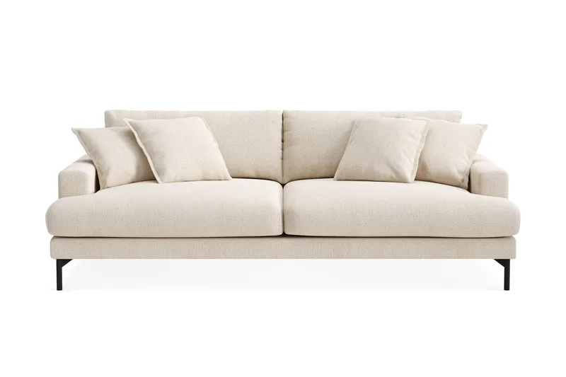 Menard Premium 4-personers Dyb Sofa i Chenille, Lys Beige